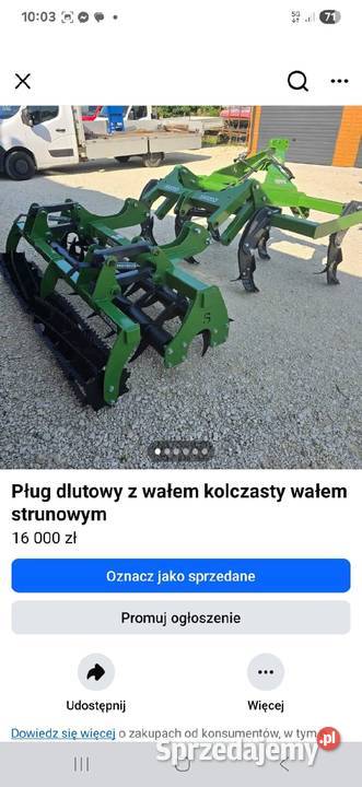 Pług dłutowy bezorkowy mulczujacy PIRAT z wałem