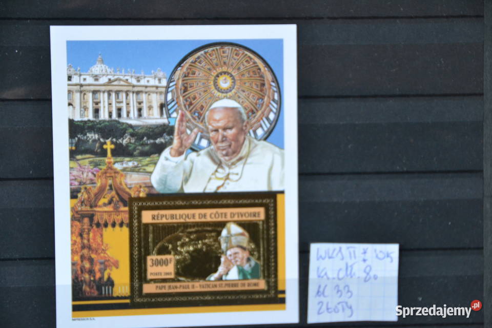 ZnaczkiPapież Jan Paweł II Wybrzeże Kości Antyki, Sztuka, Kolekcje dolnośląskie sprzedam