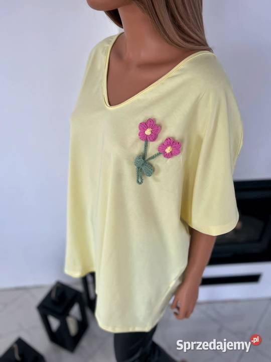 Bluzka cytrynowa oversize bawełniana luźna