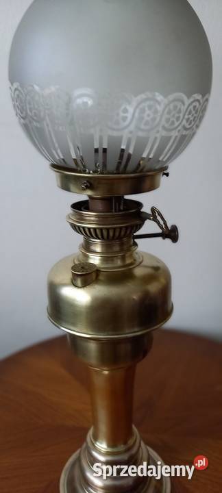 Kolumnowa lampa naftowa z mosiądzu sprawna Skierniewice