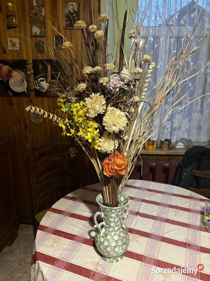 dzbanek flakon wazon fajans Pińczów vintage PRL Kosianka-Trojanówka