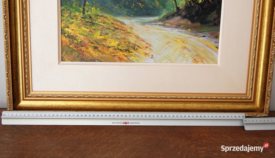 Wąwóz Kazimierz Dolny pejzaż obraz olejny wielokolorowy