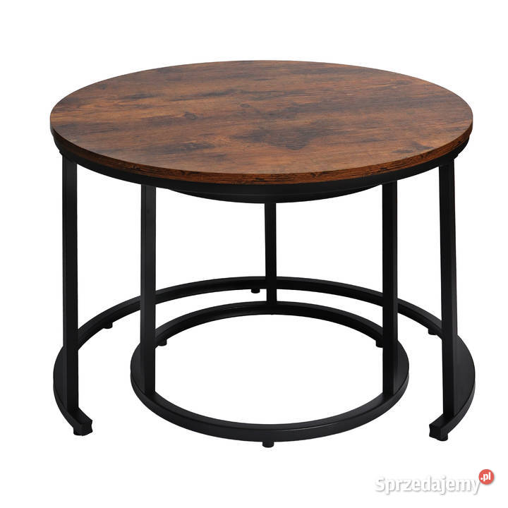 Nowoczesne stoliki kawowe okrągłe zestaw 2w1 Poznań
