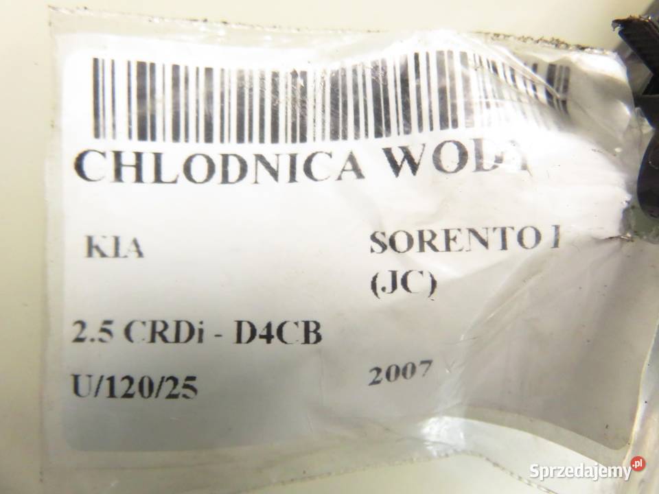 CHŁODNICA WODY KIA SORENTO I 25 CRDi Chłodnie wody Chłodnie wody