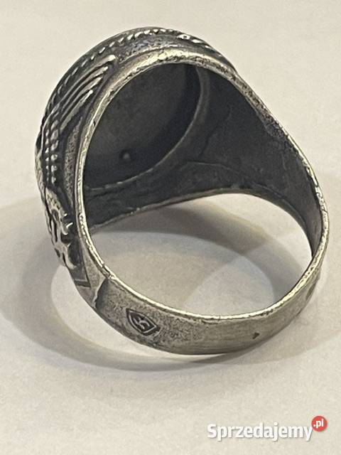 Niemcy oficerski sygnet o sstotenkopf srebro pr Kraków