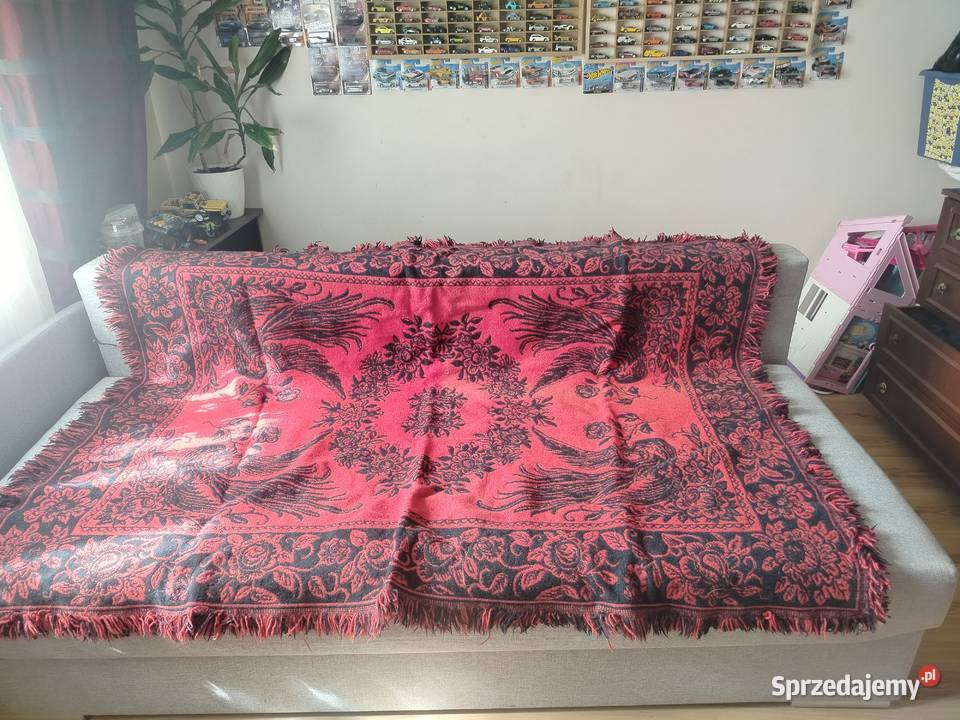 Wełniana narzuta kapa kilim PRL