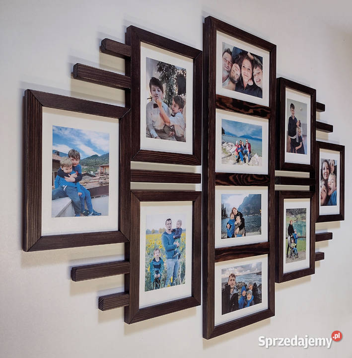 Drewniana Multirama Ramka na 10 zdjęć 15X21