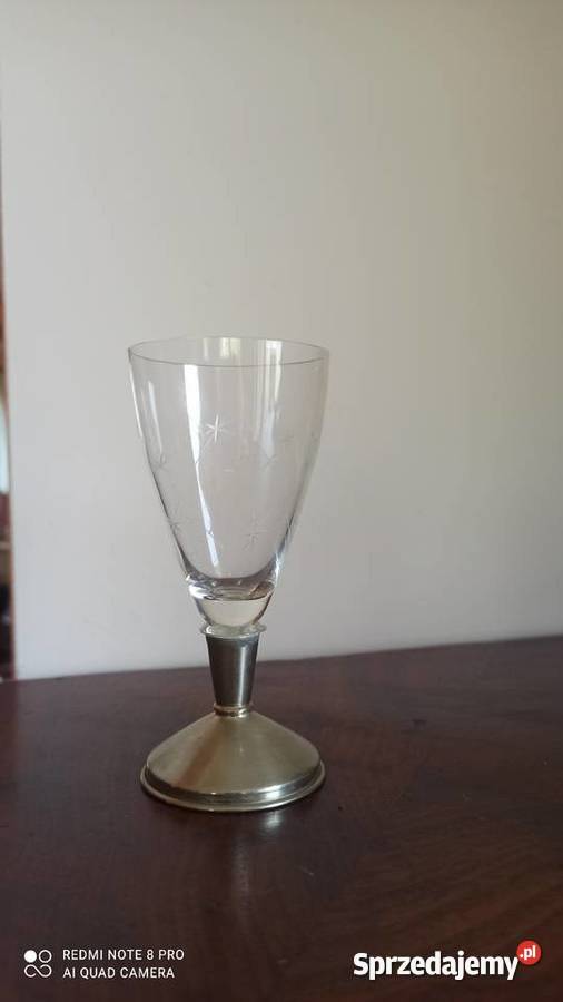 Kieliszek na cynowej nóżce Szlif w gwiazdki Gdańsk