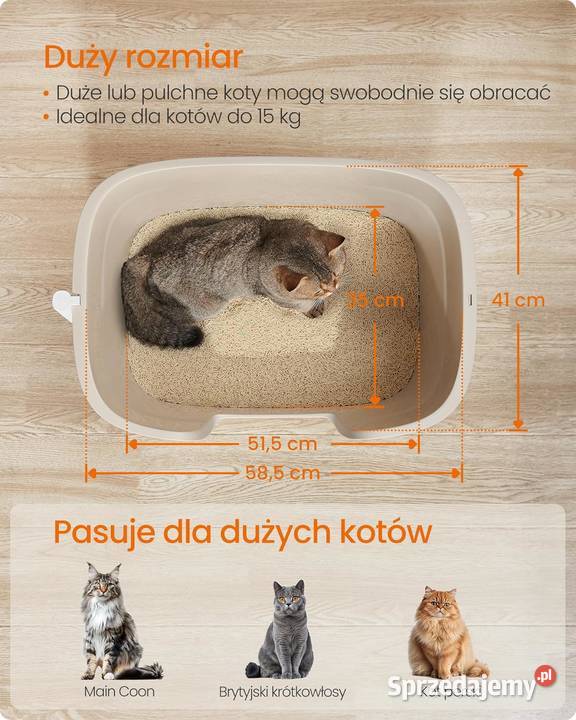 Kuweta dużych kotówbeżowa Ruda Śląska