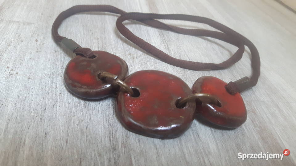 Naszyjnik ceramiczny ręcznie wykonany Otwock