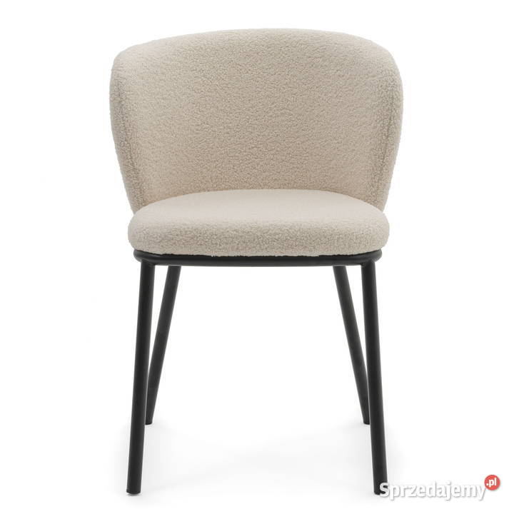 Krzesło Tapicerowane Bari Jasnobeżowe Boucle Meble Tarchały Małe