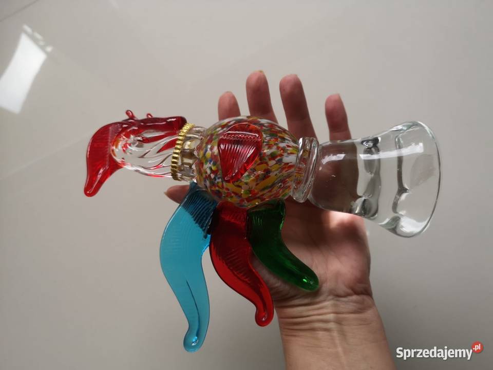 Szklana figurka Kogut w stylu Murano Toruń