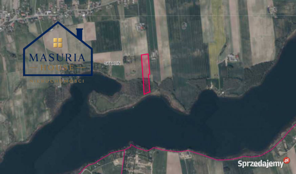 Działka z Linią Brzegową Jeziorem Skarlin