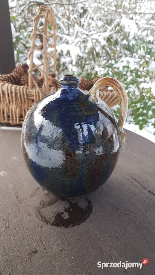 Stara butla naczynie wazon ciekawie szkliwona Myszków