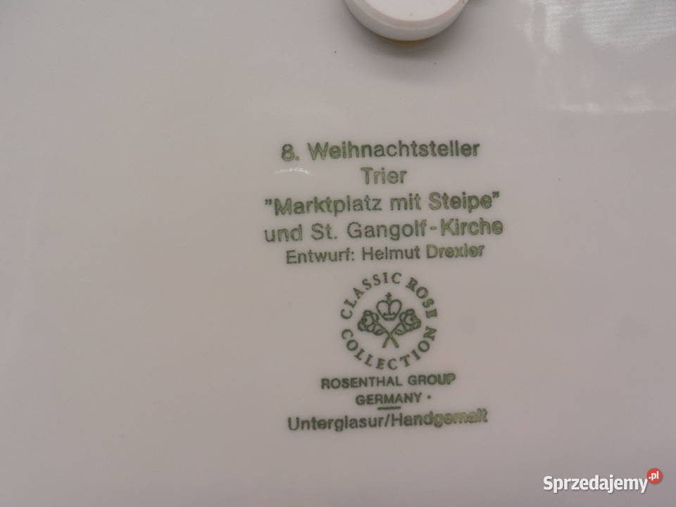 Kolekcjonerski Talerz Bożonarodzeniowy Rosenthal wielkopolskie