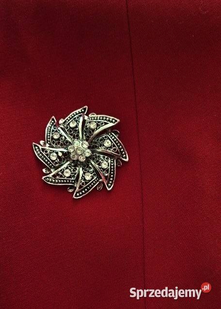 Zabytkowa broszka z kryształkami Lublin