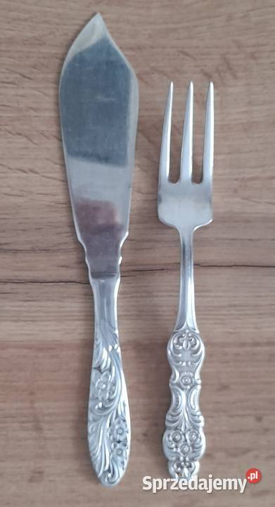 Vintage Skandynawskie Platerowane Sztućce do Ryb
