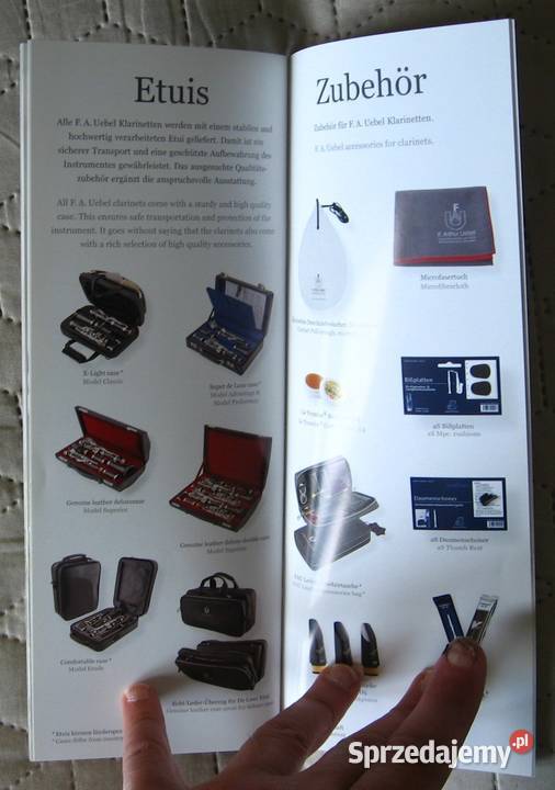 F Arthur Uebel French System Clarinets catalog Kępice sprzedam