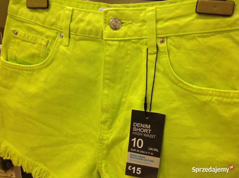 Spodenki Szorty Damskie Jeans 38 Limonka NOWE Nowa Sól sprzedam
