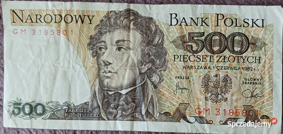 500 T Kościuszko seria GM 1VI1982 r wielkopolskie Konin