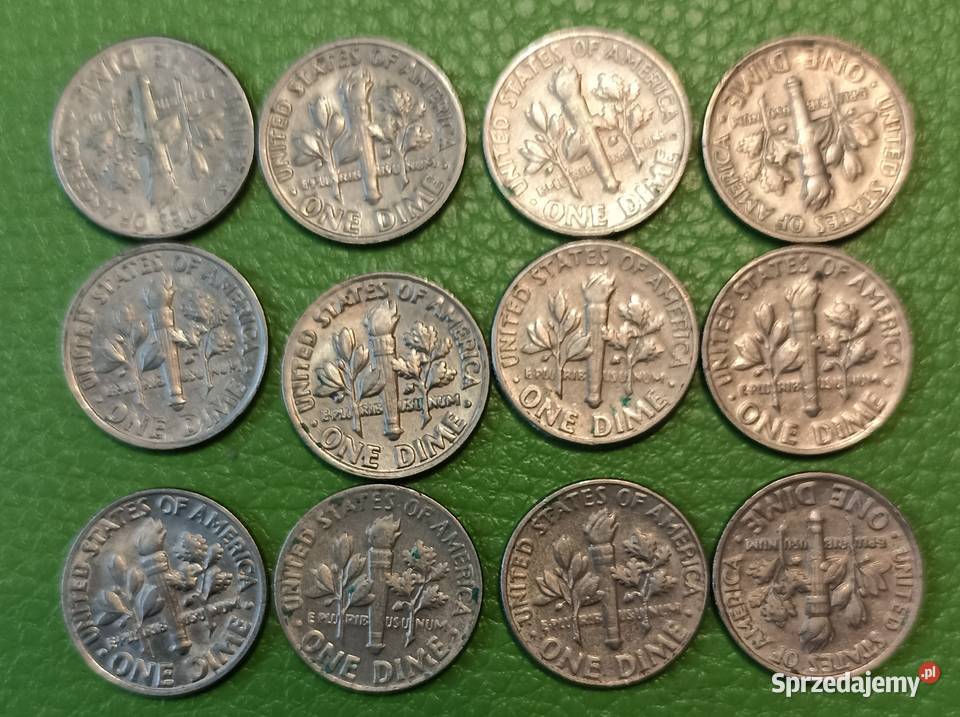 12 x Moneta USA One Dime USA Roosevelt Różne śląskie Sosnowiec
