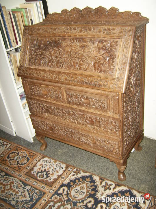 Sekretarzyk indyjski ręcznie rzeźbiony unikat Warszawa