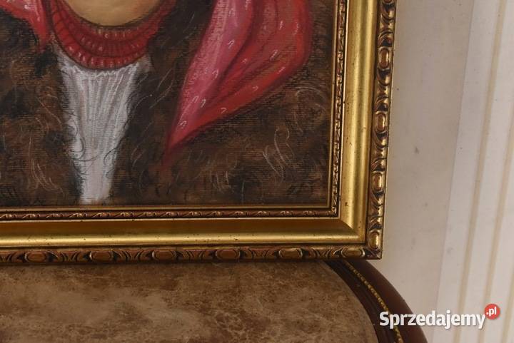 T Axentowicz Góralka Stary Portret Obraz Pastel Obrazki i obrazy Kraków