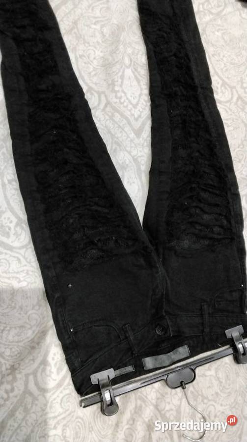 Czarne Spodnie Jeans Damskie GUESS XS Dziury Długie Nowa Sól sprzedam