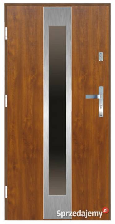 Drzwi wejściowe do domu GI04 INOX Złoty Dąb 90 Ciemniewo