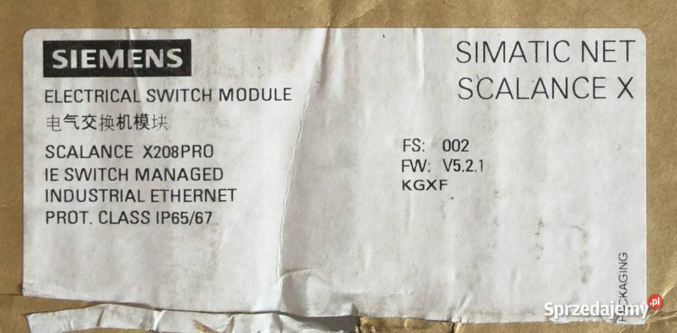 Przemysłowy Switch Ethernet Siemens SCALANCE Szczecin