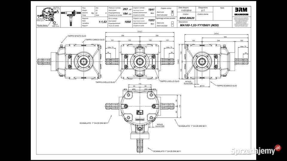 Przekładnia BRM MA160 frezarka leśna sprzęgło Słupsk