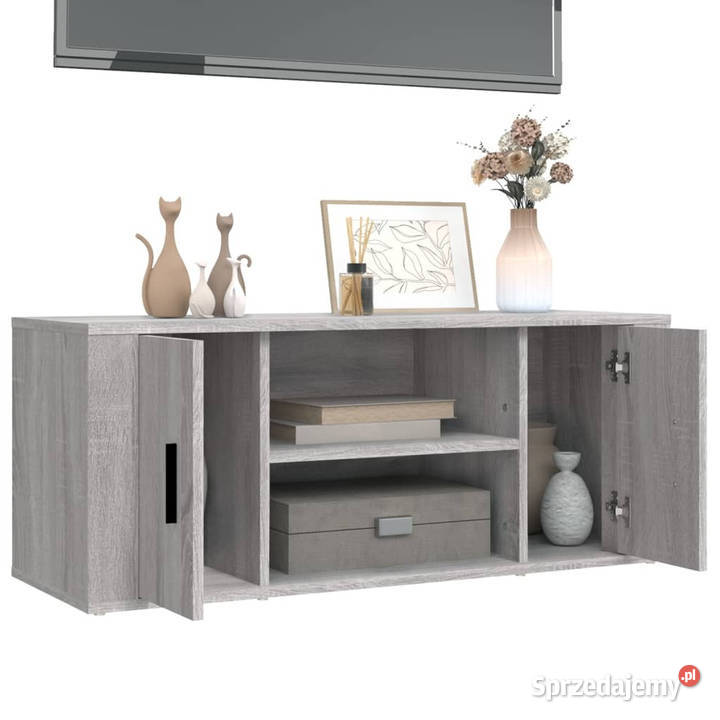 Szafka pod telewizor szary dąb sonoma 100x35x40 Dom i Ogród Warszawa