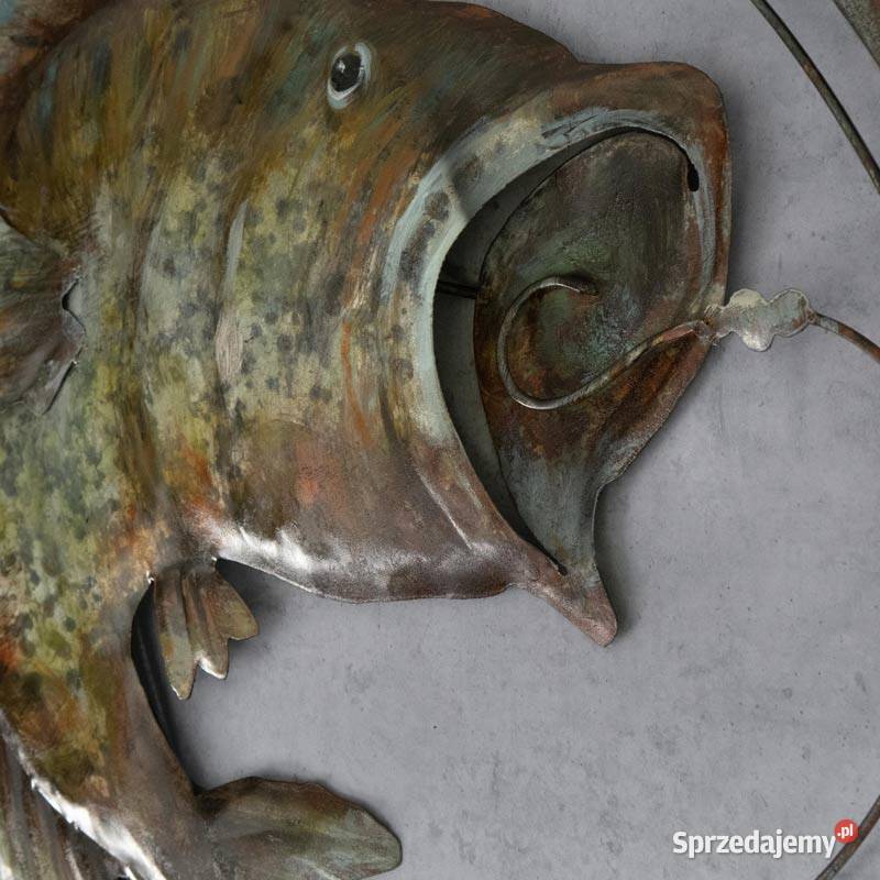 Dekoracja ścienna metalowa 3D LOFT RYBA NA WĘDCE Chmielnik