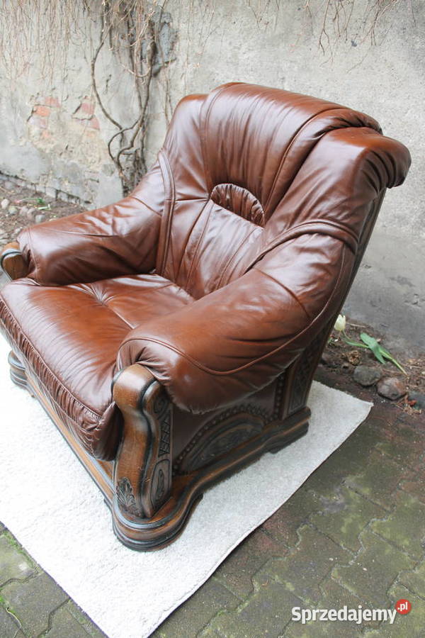 Elegancki skórzany fotel Parma Wersal piękna Fotele i pufy dolnośląskie Wrocław