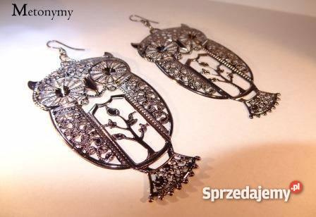 Srebrne kolczyki sowy
