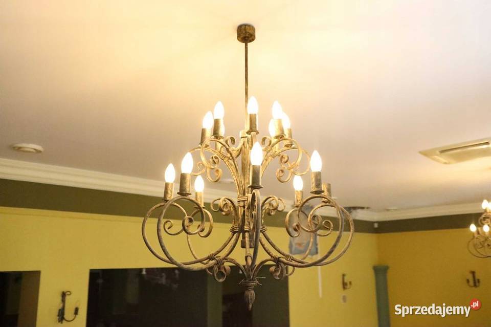 Kuty żyrandol 14ramienny masywny solidny ręczne Gastronomia Biznes i Przemysł Góra sprzedam