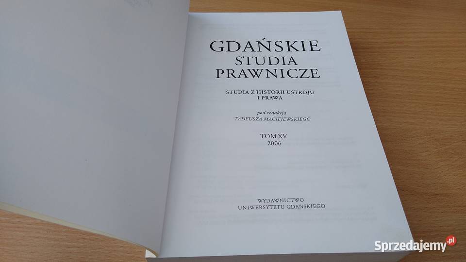 GDAŃSKIE STUDIA PRAWNICZE 15 2006 Studia z Gdańsk