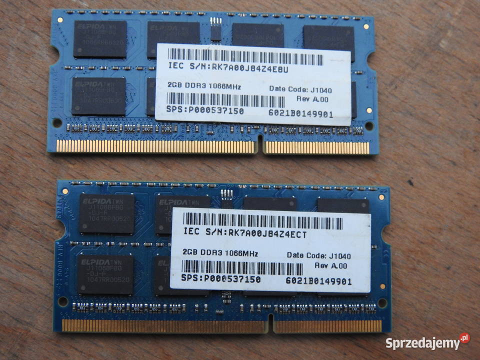 Kingston Pamięć ram do laptopa 4GB 2 x 2 GB mazowieckie Warszawa