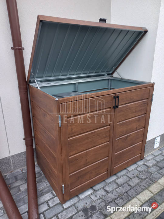 Zabudowa koszy na śmieci 140x80x120 2x240L Altany i wiaty