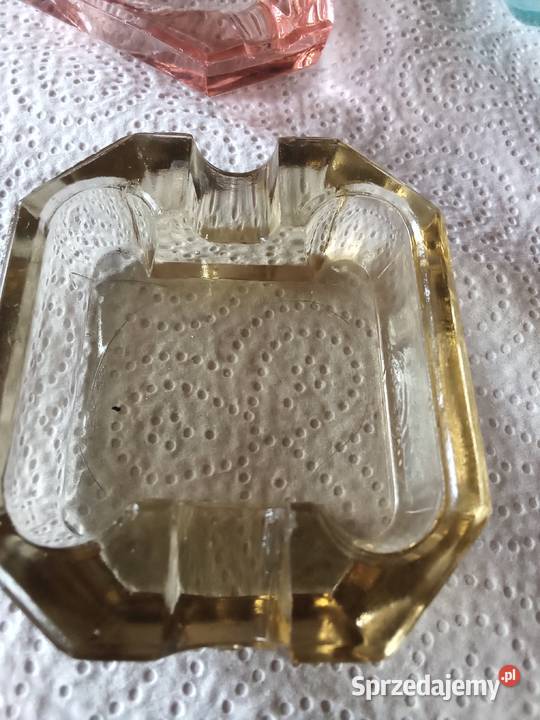 Prl popielniczki kolor szkło 4 art deco Łódź sprzedam