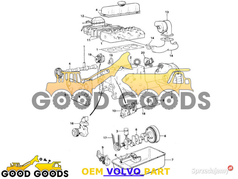 VOLVO ZESTAW USZCZELEK DOŁU D45 TD45B 11990089 sprzedam