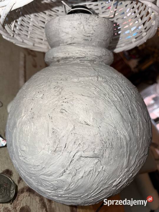 efektowna wielka lampa handmade ratan tworzywo Bystrzyca Kłodzka sprzedam