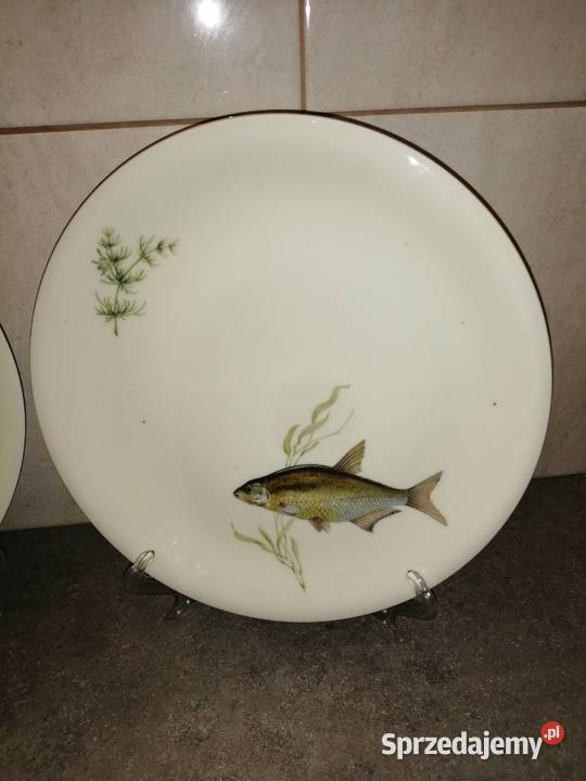 talerze z rybą porcelana Scherzer Bavaria 2