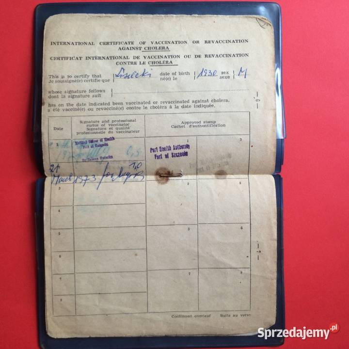 1419 Międzynarodowy Certyfikat Szczepień Szczecin