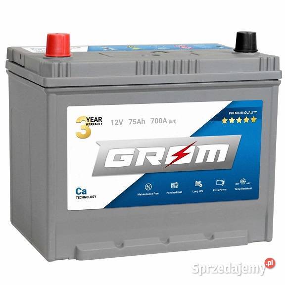 Akumulator Grom Premium 75Ah700A Japan Darmowa Tarnów