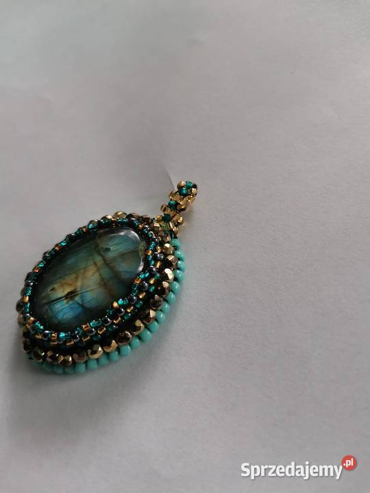 Labradoryt wisior beading Naszyjniki śląskie Częstochowa