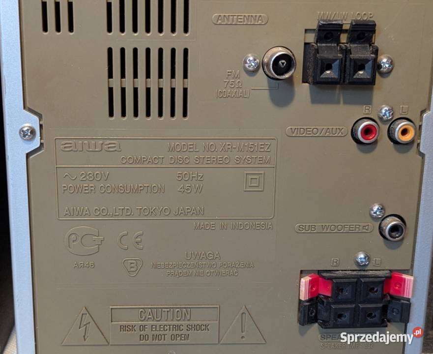Wieża AIWA XRM151EZ z głośnikami Sharp CPQ5 Warszawa sprzedam