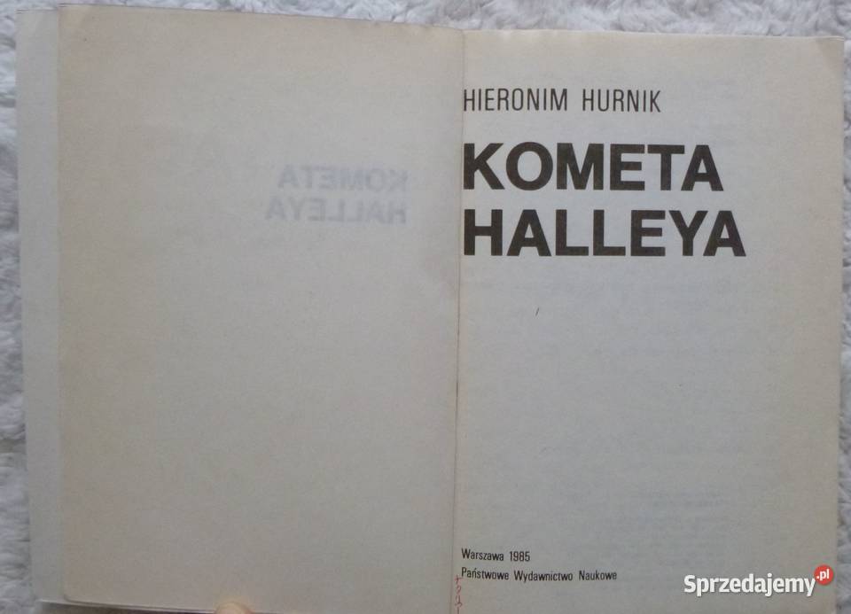 Kometa Halleya Hieronim Hurnik Książki naukowe i popularnonaukowe