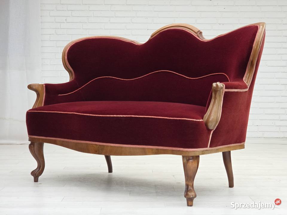 Lata 2030 XX wieku Duńska sofa dwuosobowa welur
