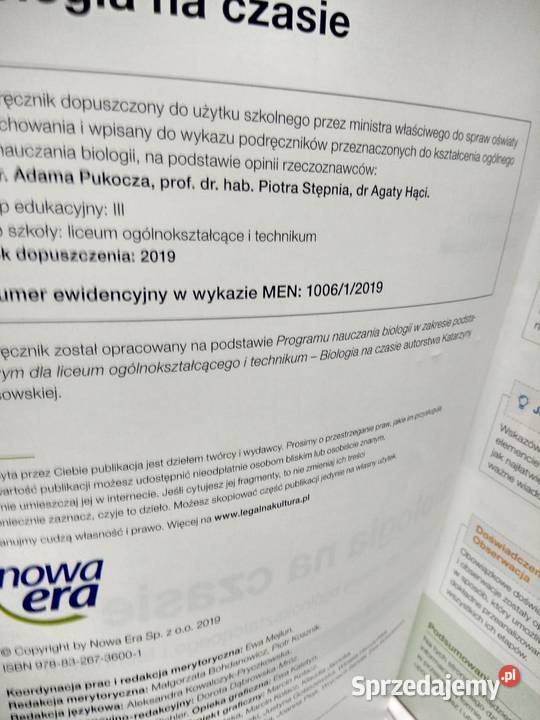 Biologia na czasie podręcznik ponadpodstawowe mazowieckie Warszawa